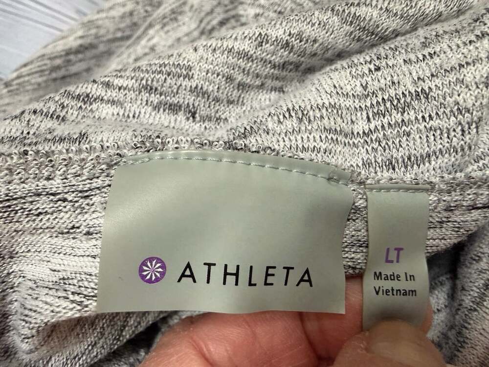 Athleta Gray Heathered Cowl Neck Long Sleeve Hoodie Sweatshirt Size LT